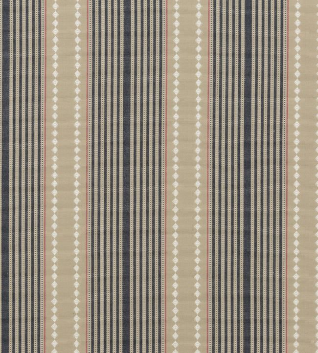 Brighton Stripe Fabric by Mulberry Home Indigo/Linen