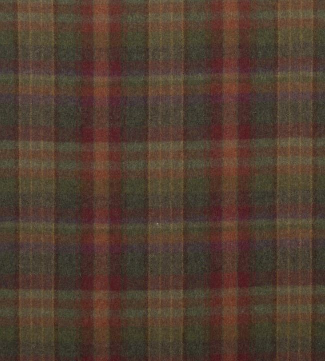 Country Plaid Fabric by Mulberry Home Red/Lovat/Heather