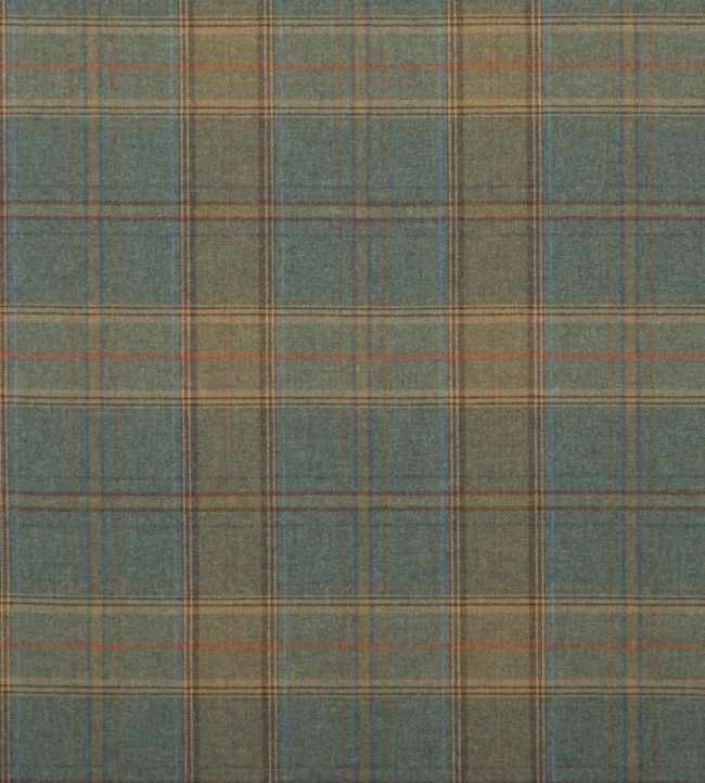 Shetland Plaid Fabric by Mulberry Home Teal