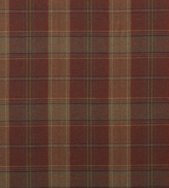 Shetland Plaid Fabric by Mulberry Home Russet