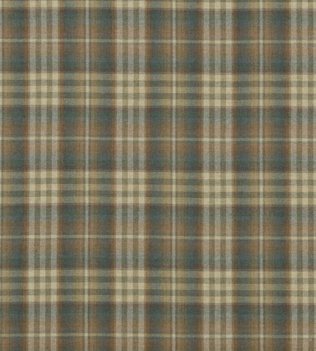 Nevis Fabric by Mulberry Home Teal/Russet