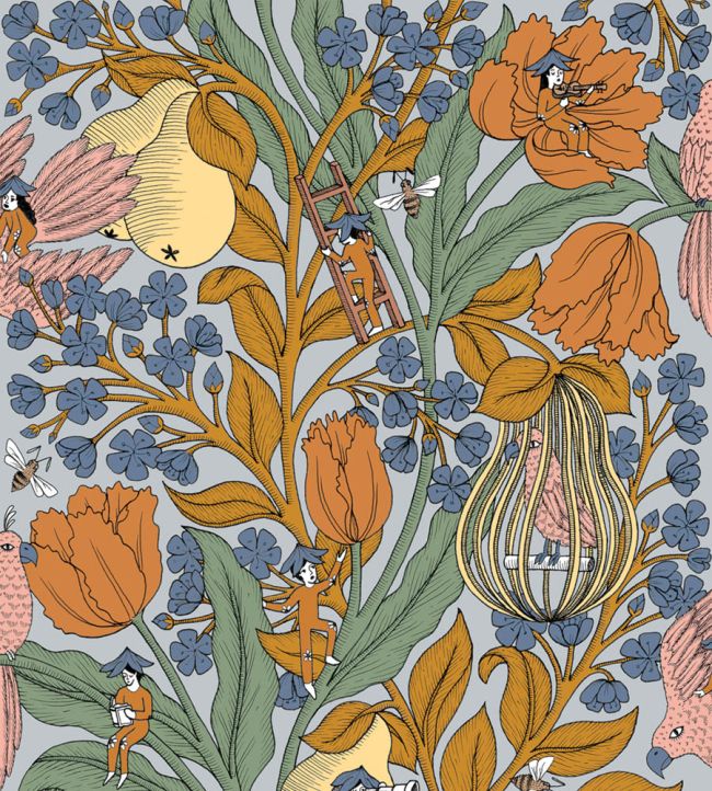 Neo-Belle-Epoque Wallpaper by Coordonne Blue