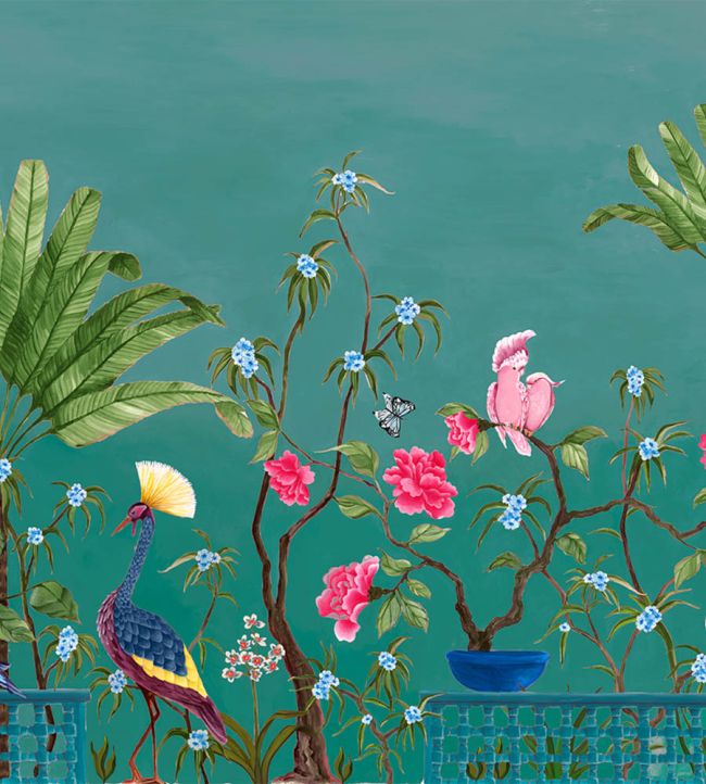 Neo-Tea Garden Mural by Coordonne Green