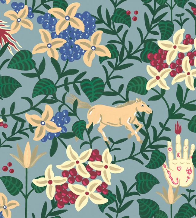 Neoflowery Wallpaper by Coordonne Blue