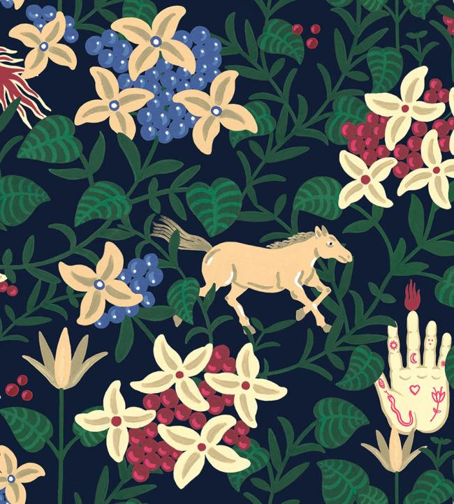 Neoflowery Wallpaper by Coordonne Navy