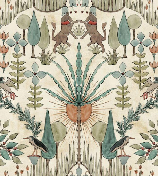 Oasis Villa Wallpaper by Coordonne Emerald