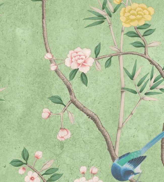 Chinoiserie Onism Fabric by Woodchip & Magnolia Apple Green
