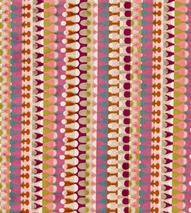 Orpheus Fabric by Clarke & Clarke Magenta/Peacock