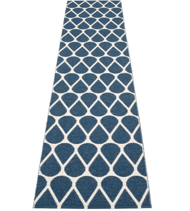 Otis Runner Rug in Ocean Blue/Vanilla by Pappelina | Jane Clayton