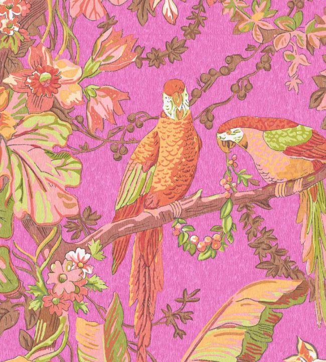 Parrot Talk Fabric by Woodchip & Magnolia Hot Pink