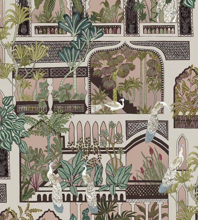 Peacock Arches Wallpaper by Josephine Munsey Blush Pink