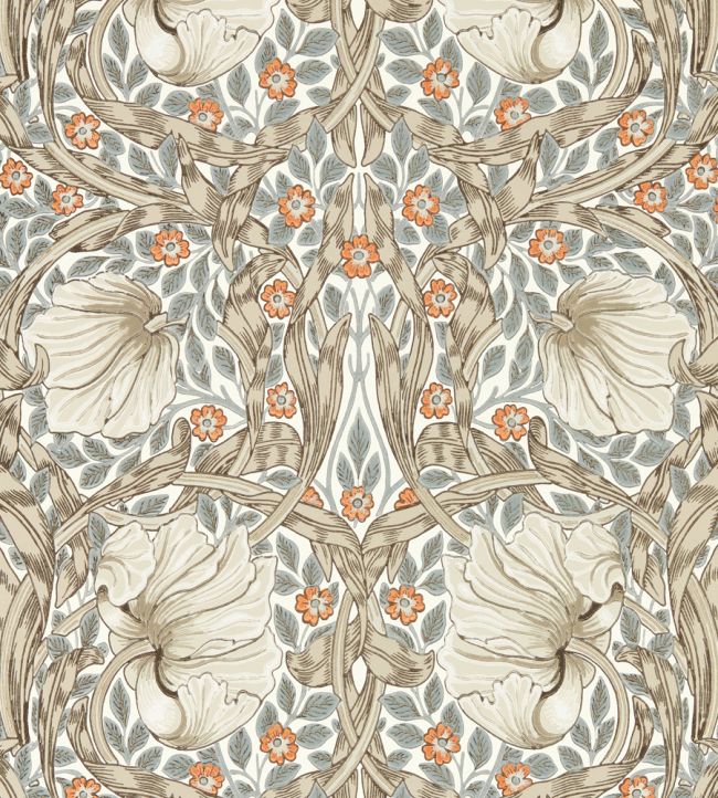 Pimpernel Wallpaper by Morris & Co Linen/Coral