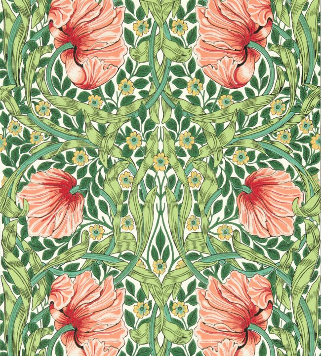 Pimpernel Wallpaper by Morris & Co Shamrock/Watermelon