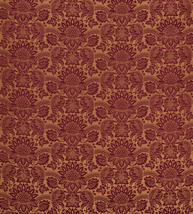 Pomegranate Brocatelle Fabric by Zoffany Cochineal