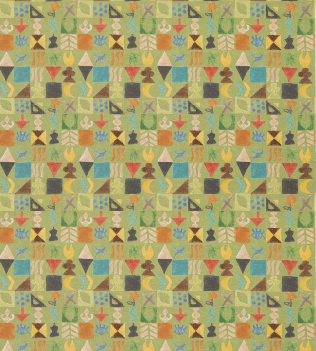 Potato Print Fabric by GP & J Baker Green