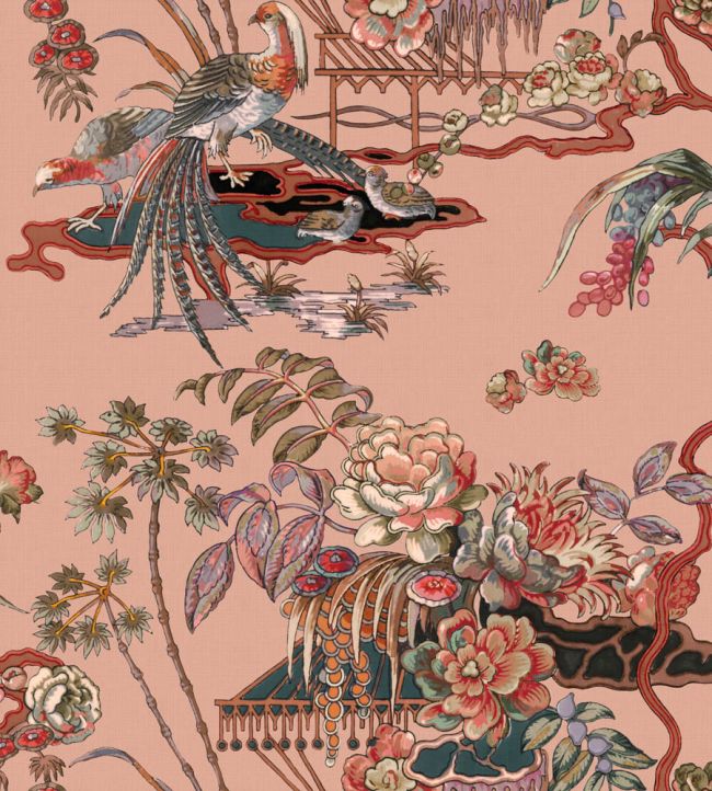 Sacred Pheasants Wallpaper by Coordonne Rose