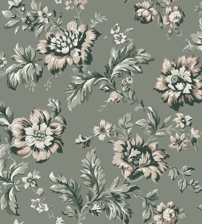 Rosenholm Wallpaper by Sandberg Forest Green