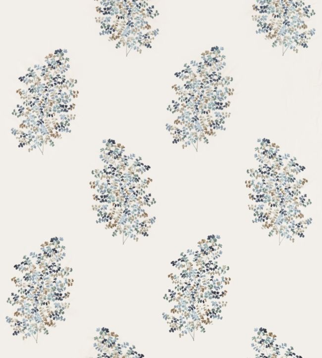 Wendell Embroidery Fabric by Sanderson Indigo / Wedgwood