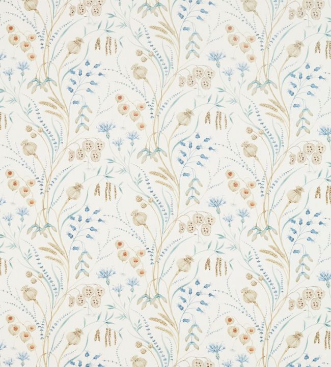 Summer Harvest Fabric by Sanderson Cornflower/Wheat