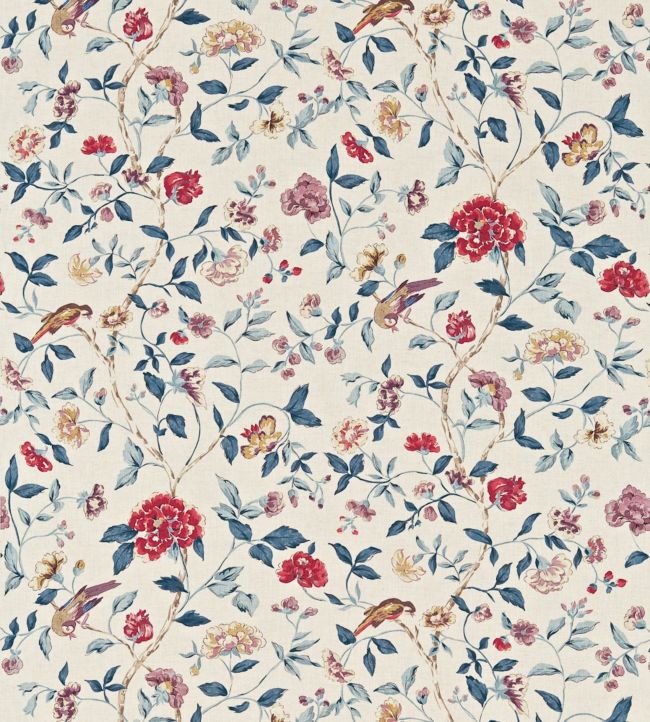 Sissinghurst Fabric by Sanderson Indigo/Ruby