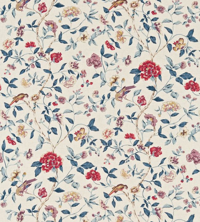 Sissinghurst Fabric by Sanderson Indigo/Ruby