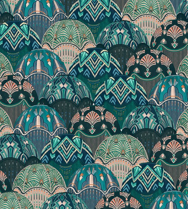 Silk Shades Wallpaper by Brand McKenzie Teal