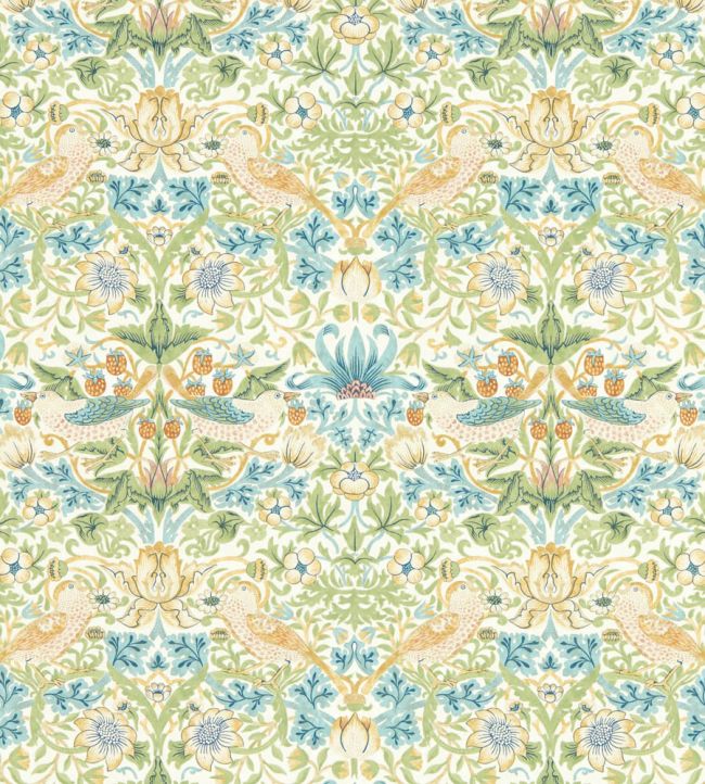 Strawberry Thief Wallpaper by Clarke & Clarke Apple/Blush