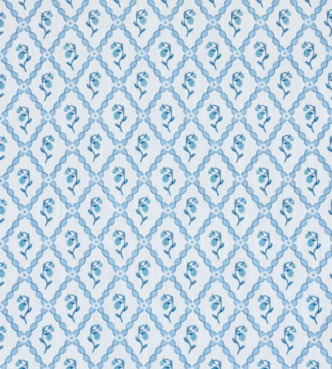 Strawberry Trellis Fabric by Barneby Gates China Blue
