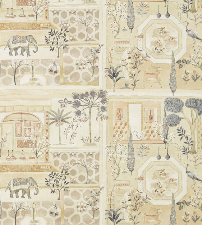 Sultans Garden Fabric by Sanderson Sepia/Amber