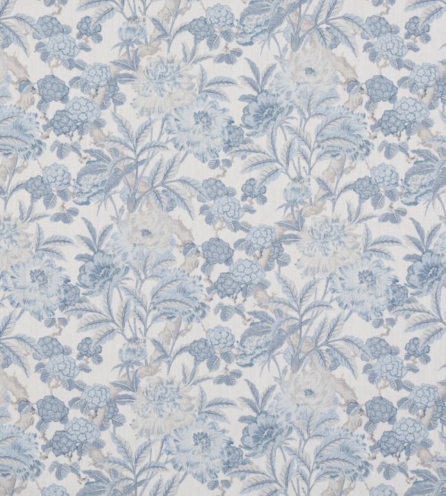 Summer Peony Fabric by GP & J Baker Blue
