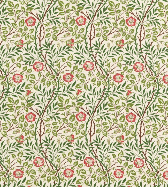Sweet Briar Fabric by Morris & Co Boughs/Rose