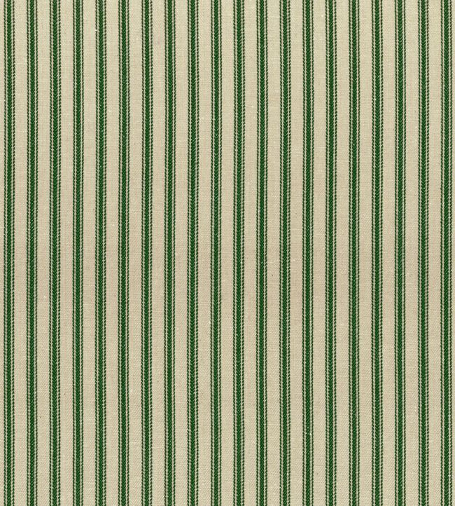 Ticking Stripe 1 Rustic Fabric in Spruce by Ian Mankin | Jane Clayton