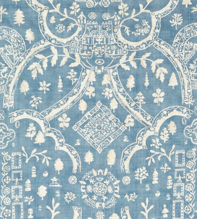 Topiary View Fabric by Sanderson Tetbury Blue
