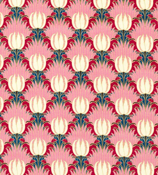 Tulip & Bird Fabric by Morris & Co Amaranth & Blush