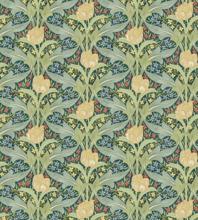 Tulip & Jasmine Wallpaper by GP & J Baker Emerald