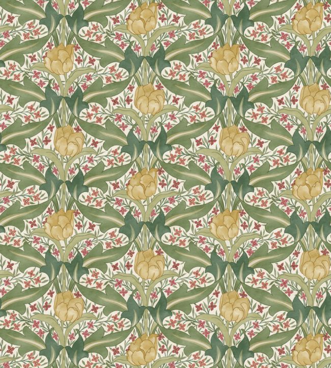 Tulip & Jasmine Wallpaper by GP & J Baker Red/Green