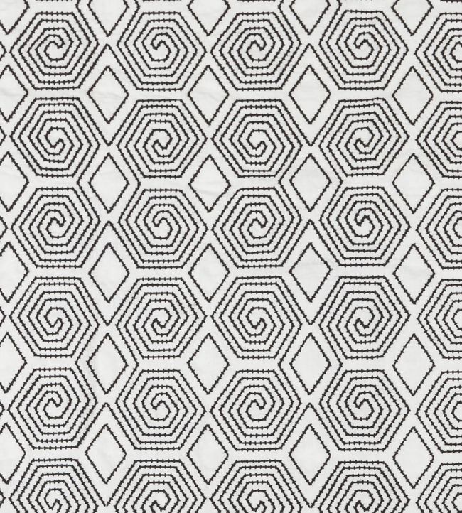 Turkish Maze Fabric by Vanderhurd Black/Cream