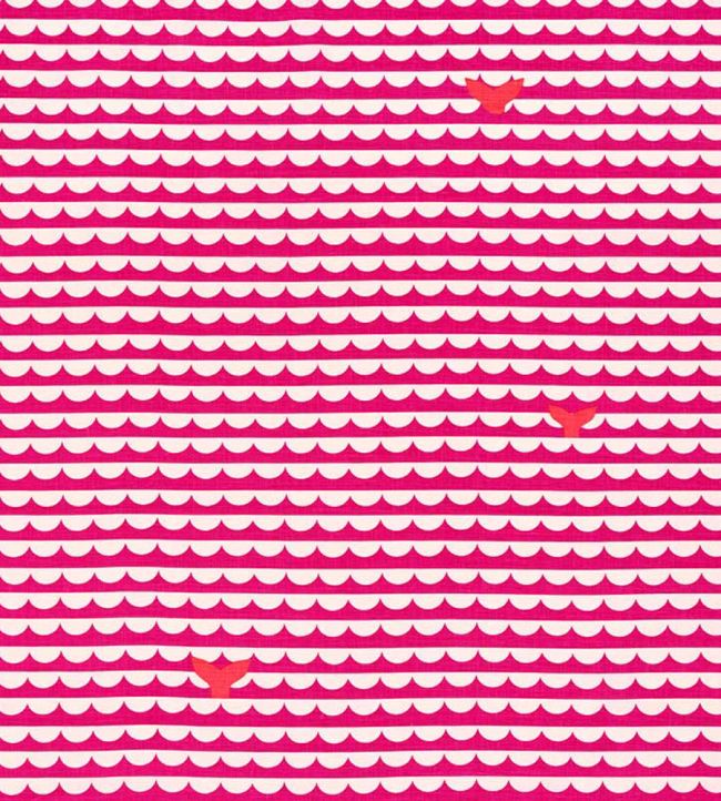 We Sailed Away Fabric by Christopher Farr Cloth Hot Pink