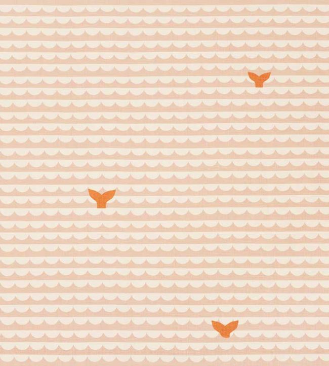 We Sailed Away Fabric by Christopher Farr Cloth Peach
