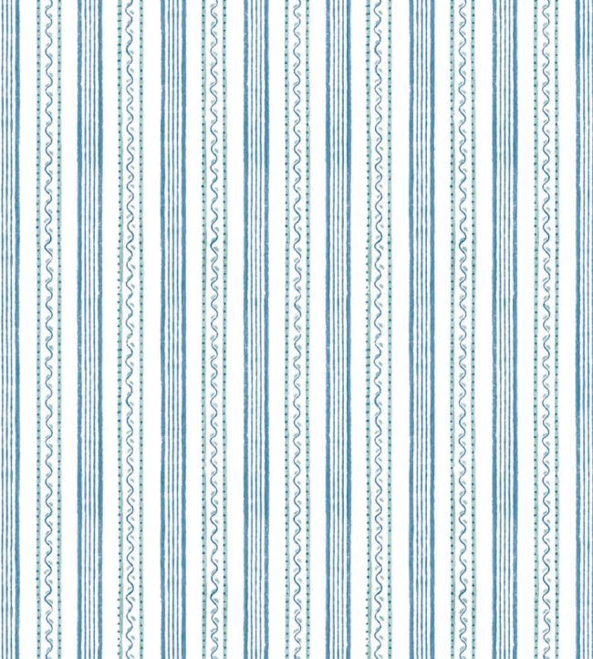 Wiggle Stripe Wallpaper by Dado 02 Blue
