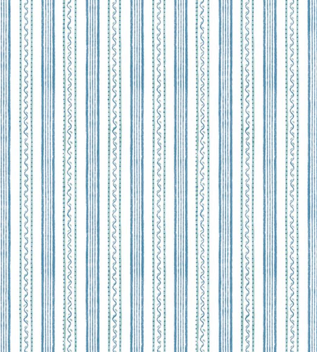 Wiggle Stripe Wallpaper by Dado 02 Blue