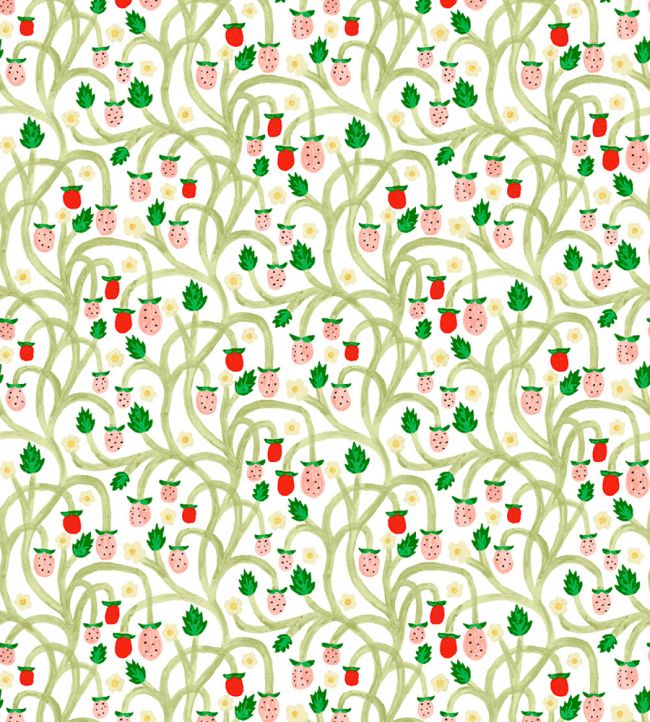 Wild Strawberries Wallpaper by DADO 01 With Cream