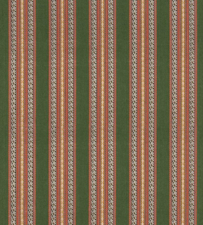 Worlds Apart Fabric by GP & J Baker Green/Coral