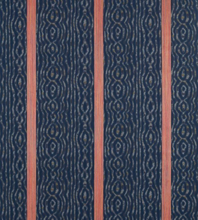 Lennox Stripe Fabric by Zoffany Indigo / Sunstone