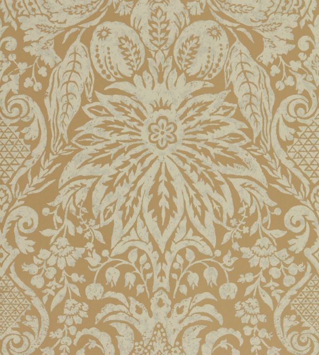 Mitford Damask Wallpaper by Zoffany Antique Gold