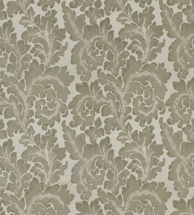 Acantha Silk Fabric by Zoffany Grey Pearl