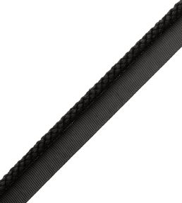 6mm Cambridge Cord With Tape Trimming by Samuel & Sons Black