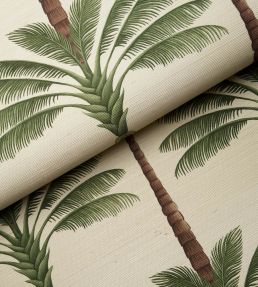 A Palm Is A Palm Sisal Wallpaper by Schumacher Daylight Evergreen