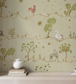 A Wave for Joan Wallpaper by Josephine Munsey Light Olive