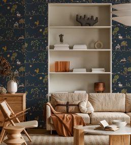 A Wave for Joan Wallpaper by Josephine Munsey Navy